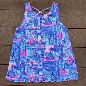 Lilly Pulitzer kristen sailboat blue tank top xs